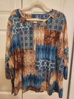 Alfred Dunner Plus Size 3/4 Sleeve Pullover Size 2x